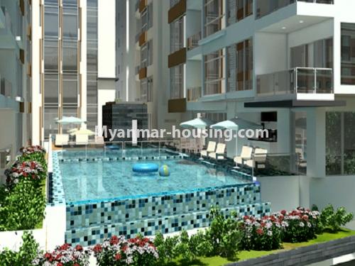 Myanmar real estate - for sale property - No.3317 - Royal Maung Bamar New Condominium Room for sale, closed to Inya Lake, Hlaing! - swimming pool view