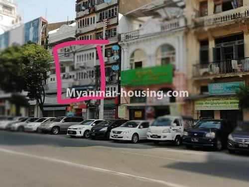 ミャンマー不動産 - 売り物件 - No.3321 - Hong Kong Type Second floor apartment for sale in Phone Gyi Street, Lanmadaw! - building view and road view