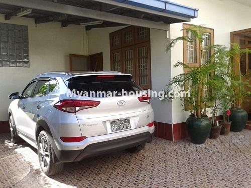 缅甸房地产 - 出售物件 - No.3335 - Three storey landed house for sale in Golden Valley, Bahan! - garage veiw 