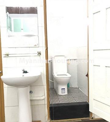 Myanmar real estate - for sale property - No.3337 - Decorated apartment room for sale near Gwa market, Sanchaung! - toilet 