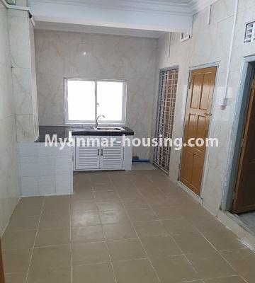 Myanmar real estate - for sale property - No.3348 - New Apartment Ground Floor with Full Mezzanine for Sale in Sanchaung! - kitchen, bathroom and toilet view