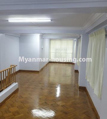 Myanmar real estate - for sale property - No.3348 - New Apartment Ground Floor with Full Mezzanine for Sale in Sanchaung! - upstairs front side view