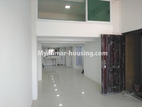 Myanmar real estate - for sale property - No.3369 - Decorated new condominium room for sale in the central of Yangon! - veiw of main door, attic and downstairs