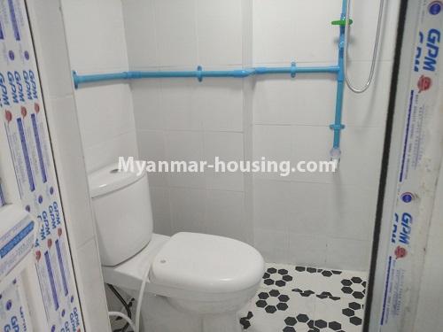 Myanmar real estate - for sale property - No.3369 - Decorated new condominium room for sale in the central of Yangon! - downstairs toilet view