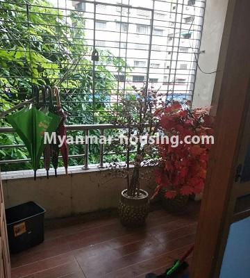 Myanmar real estate - for sale property - No.3376 - Second floor apartment room for rent on lower Kyeemyintdaing! - balcony view