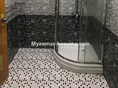 Myanmar real estate - for sale property - No.3378 - Shwe U Daung Min Condominium room for sale in Botahtaung! - master bedroom bathroom view