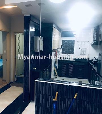 缅甸房地产 - 出售物件 - No.3390 - Decorated three bedroom Star City Condo room with furniture for sale in Thanlyin! - kitchen view