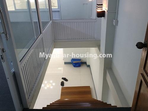 Myanmar real estate - for sale property - No.3400 - Ground floor with attic for sale on Parami Road, Hlaing! - stair view