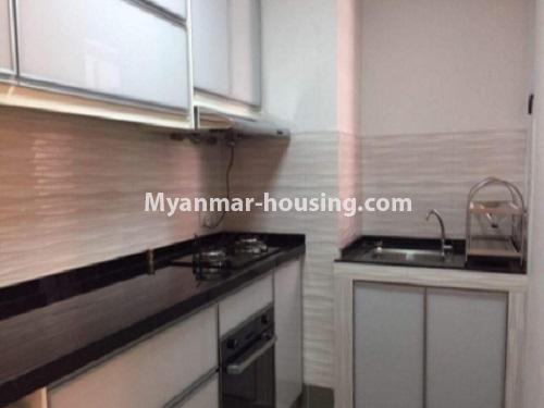 缅甸房地产 - 出售物件 - No.3412 - Decorated 2BHK Star City Condominium Room for sale in Thanlyin! - kitchen view