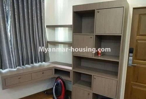Myanmar real estate - for sale property - No.3413 - Decorated 3BHK condominium room for sale near Hledan Junction! - another view of master bedroom