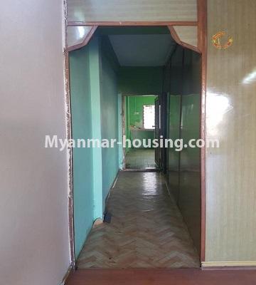 Myanmar real estate - for sale property - No.3428 - One bedroom apartment for sale in Lanmadaw Township. - corridor view