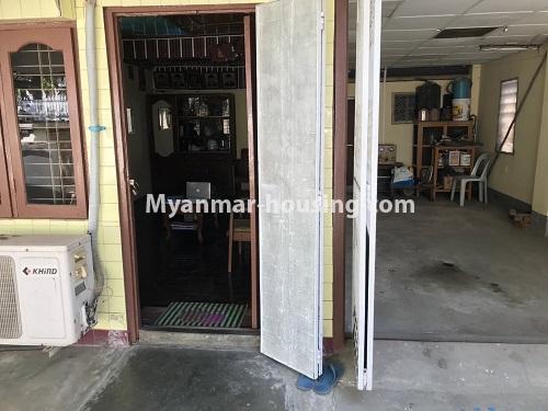 Myanmar real estate - for sale property - No.3434 - Landed house for sale in South Okkalapa! - main door and garage view