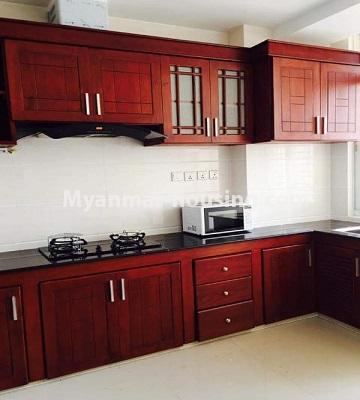 缅甸房地产 - 出售物件 - No.3438 - Decorated 3BHK  Condominium room for sale in Lanmadaw! - kitchen view