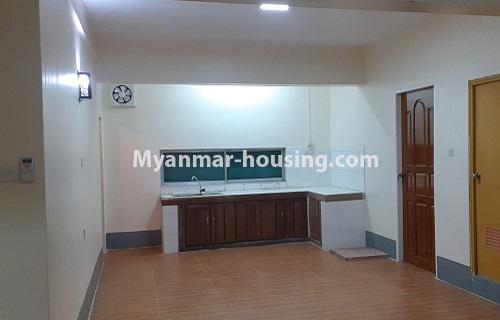 Myanmar real estate - for sale property - No.3444 - Decorated newly built condominium room for sale in Yankin! - kitchen view