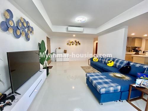 Myanmar real estate - for sale property - No.3446 - Star City Galaxy Tower Ground floor for sale, Thanlyin! - living room view