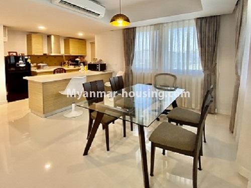 မြန်မာအိမ်ခြံမြေ - ရောင်းမည် property - No.3446 - Galaxy Tower  ရှိ  ပြင်ဆင်ပြီး မြေညီအခန်းတစ်ခန်း ရောင်းရန်ရှိသည်။  - kitchen and dining area veiw