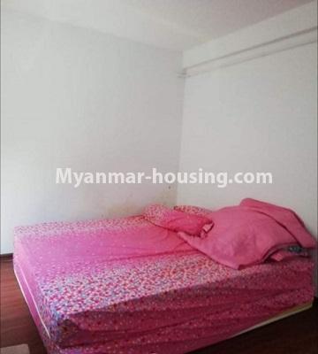 Myanmar real estate - for sale property - No.3451 - Fourth Floor Hall Type Apartment Room for Sale in Sanchaung! - bed area view