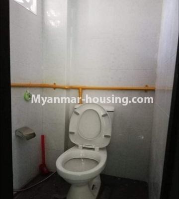 Myanmar real estate - for sale property - No.3451 - Fourth Floor Hall Type Apartment Room for Sale in Sanchaung! - toilet view