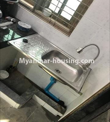 ミャンマー不動産 - 売り物件 - No.3451 - Fourth Floor Hall Type Apartment Room for Sale in Sanchaung! - kitchen view