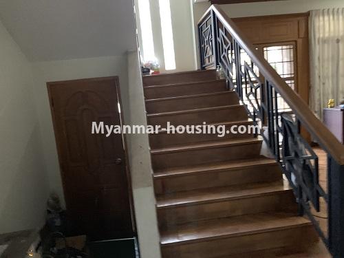 Myanmar real estate - for sale property - No.3459 - Two storey landed house for sale near Kabaraye Pagoda, Mayangone! - stair view