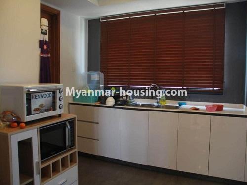 Myanmar real estate - for sale property - No.3460 - Luxurious  Serene condominium room for sale in South Okkalapa! - another view of kitchen