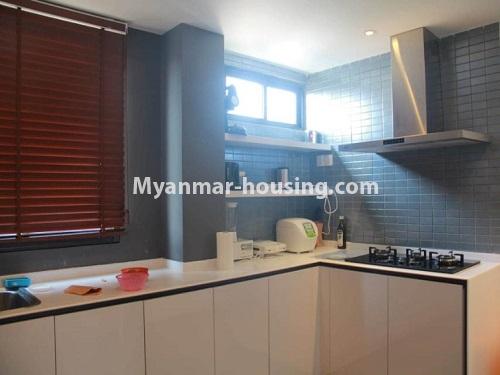 Myanmar real estate - for sale property - No.3460 - Luxurious  Serene condominium room for sale in South Okkalapa! - another view of kitchen