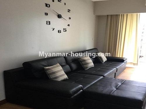 Myanmar real estate - for sale property - No.3463 - 2 BHK Star City Condominium room for sale in Thanlyin! - living room view