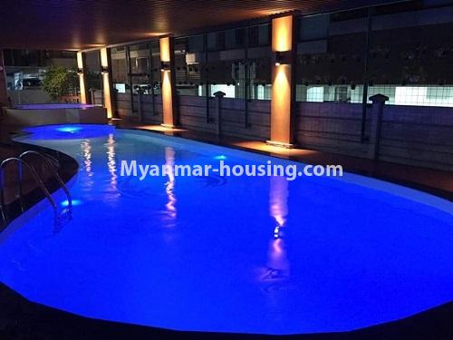 Myanmar real estate - for sale property - No.3467 - Finished and Decorated 2BHK Mahar Swe Condominium Room for sale in Hlaing! - swimming pool view