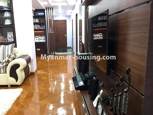 缅甸房地产 - 出售物件 - No.3467 - Finished and Decorated 2BHK Mahar Swe Condominium Room for sale in Hlaing! - another view of living room