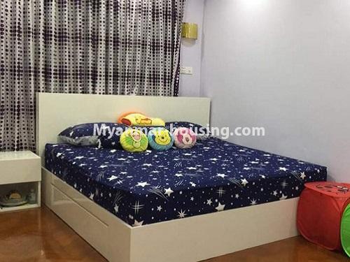 Myanmar real estate - for sale property - No.3467 - Finished and Decorated 2BHK Mahar Swe Condominium Room for sale in Hlaing! - bedroom view