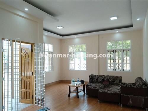 Myanmar real estate - for sale property - No.3468 - Newly built One RC Landed House for Sale in Thanlyin! - living room view