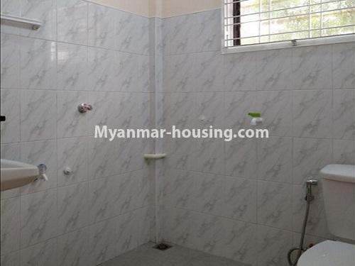 Myanmar real estate - for sale property - No.3468 - Newly built One RC Landed House for Sale in Thanlyin! - master bedroom bathroom view