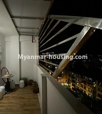 Myanmar real estate - for sale property - No.3473 - 2BHK Penthouse for sale in Kamaryut! - night view from balcony