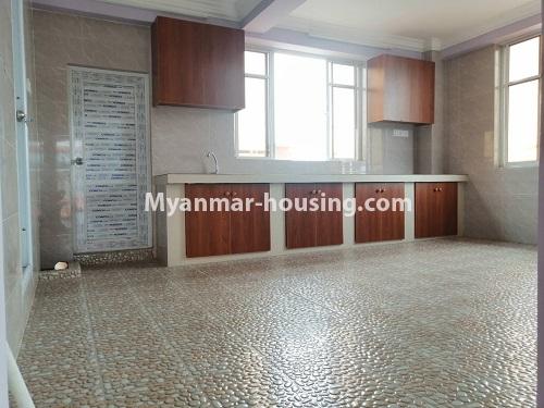 Myanmar real estate - for sale property - No.3477 - Large Botahtaung Penthouse with nice view for Sale! - kitchen view