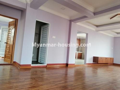 Myanmar real estate - for sale property - No.3477 - Large Botahtaung Penthouse with nice view for Sale! - living room view