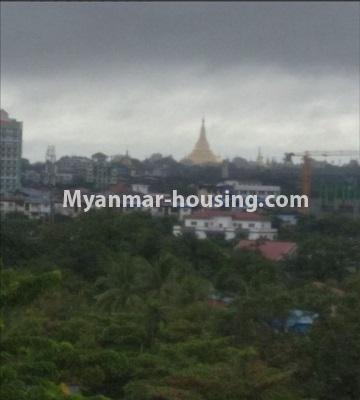Myanmar real estate - for sale property - No.3491 - 2 BHK UBC Condominium Room for Sale in Thin Gann Gyun! - pagoda view from balcony