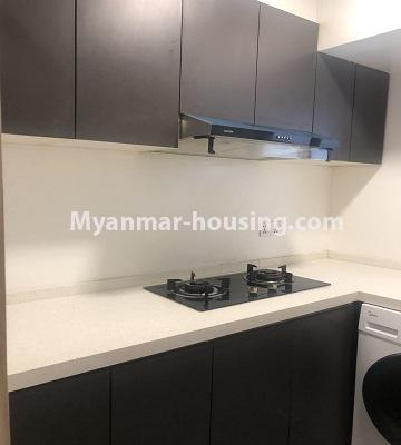 Myanmar real estate - for sale property - No.3493 -  City Loft Condominium Room for Sale in Thanlyin Star City! - another view of kitchen