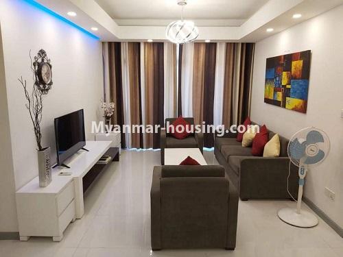 Myanmar real estate - for sale property - No.3494 - Star City Two Bedroom Condominium Room For Sale! - living room