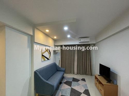 ミャンマー不動産 - 売り物件 - No.3503 - Star City A Zone Two Bedroom Room for Sale! - another view of livingroom