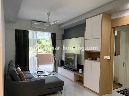 缅甸房地产 - 出售物件 - No.3504 - Star City Two Bedroom Ground Floor for Sale! - livingroom