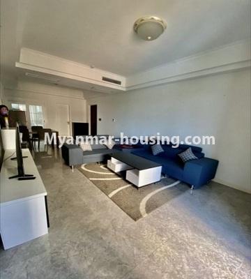 Myanmar real estate - for sale property - No.3506 - Two bedroom Golden City Condominium room for sale in Yankin! - another view of livingroom