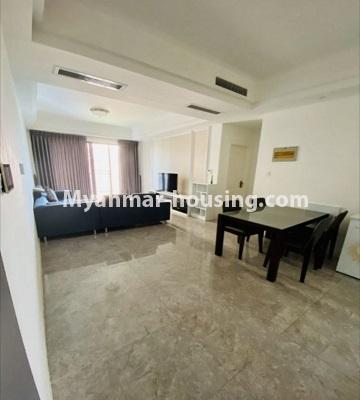 缅甸房地产 - 出售物件 - No.3506 - Two bedroom Golden City Condominium room for sale in Yankin! - dining area